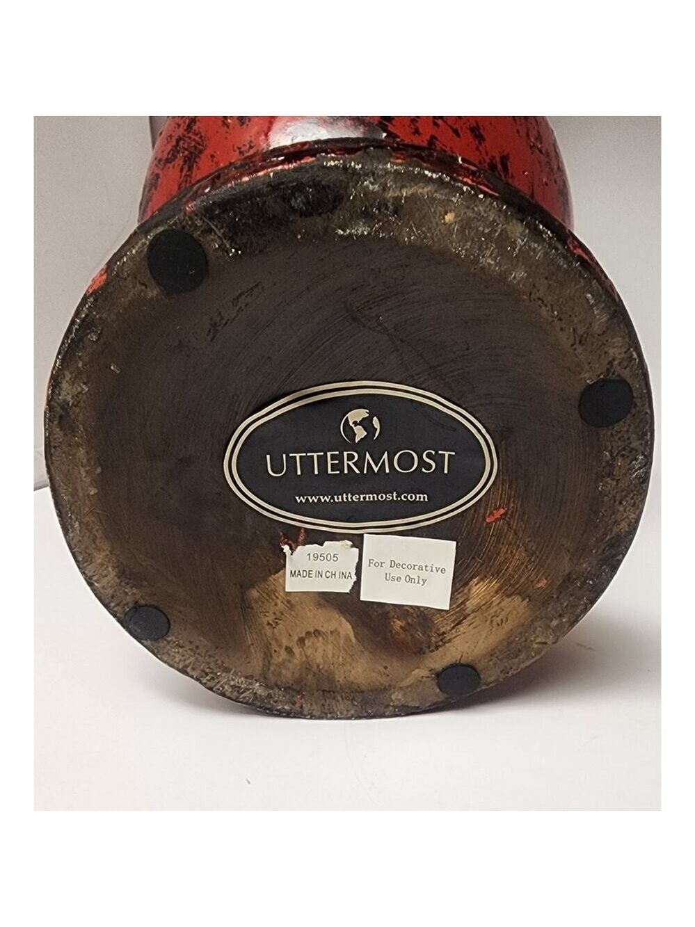 Uttermost 2 PC Red Rustic Ceramic Home Decorative Vase - Picture 7 of 16